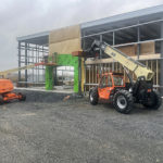 Construction of new Allentown store, steel frame and entrance.