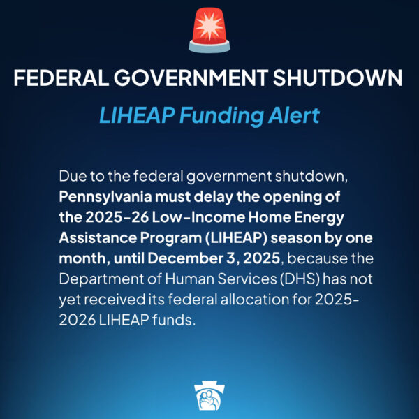 Liheap federal government shutdown notice for heating energy assistance.